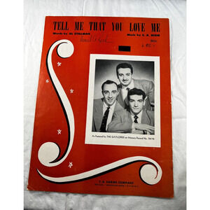Vintage Sheet Music 1935 Tell Me That You Love Me Gaylords Mercury Records Bixio